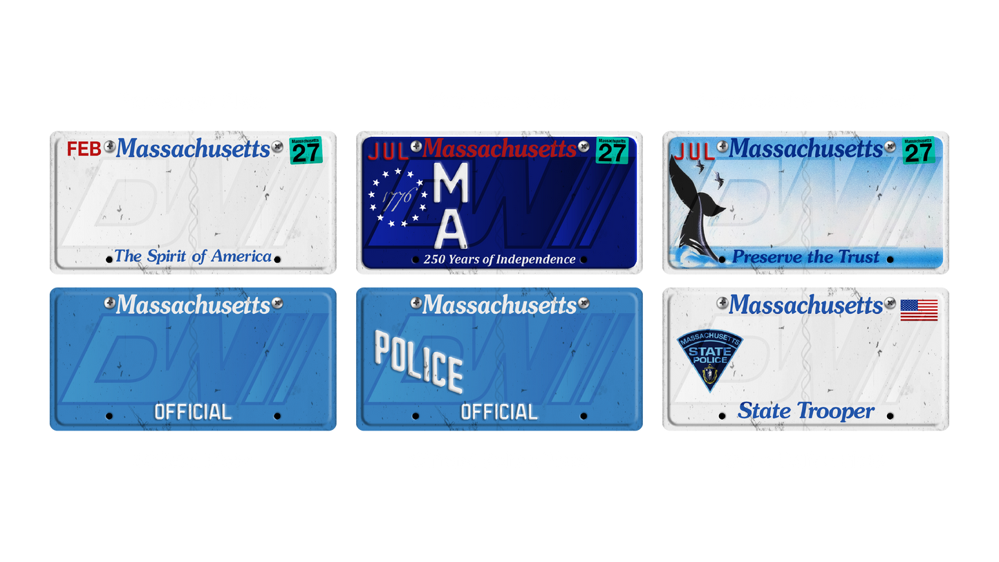 Massachusetts License Plate Pack